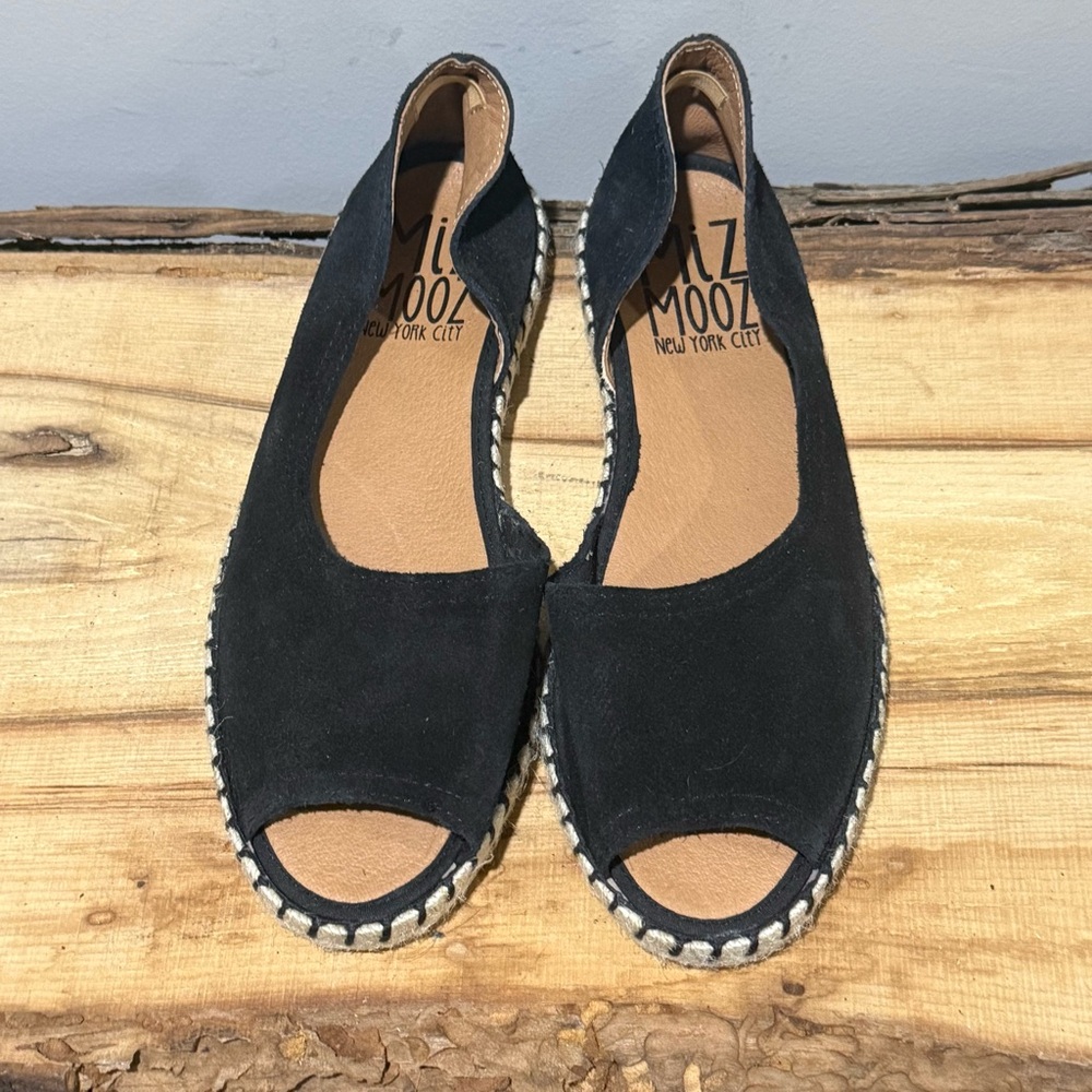 *NEW* Miz Mooz Suede Peep Toe Espadrille Flats Size 41/9.5-10 A38 - Picture 6 of 10